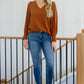 Enjoy This Moment V Neck Blouse In Toffee
