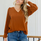 Enjoy This Moment V Neck Blouse In Toffee