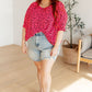 Essential Blouse in Hot Pink Leopard