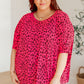 Essential Blouse in Hot Pink Leopard