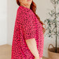 Essential Blouse in Hot Pink Leopard