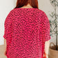 Essential Blouse in Hot Pink Leopard