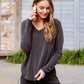 Essential Lounge Top In Black Lava