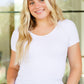 Everyday Scoop Neck Short Sleeve Top in White