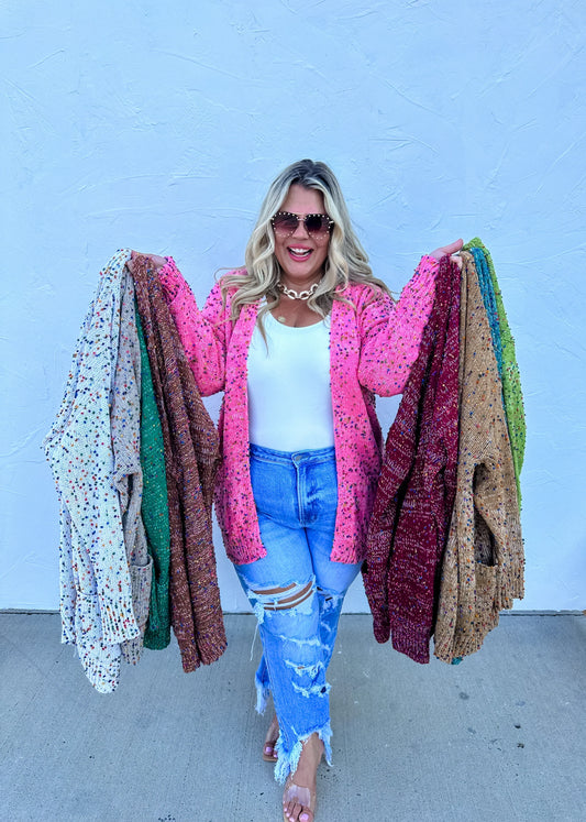 PREORDER: Miley Dot Cardigan In Assorted Colors (Ships Mid November)
