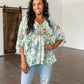 Fabled in Floral Draped Peplum Top in Ivory