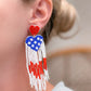PREORDER: Patriotic Heart Fringe Dangle Earrings