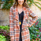 Fall In Love Plaid Jacket In Rust