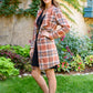 Fall In Love Plaid Jacket In Rust