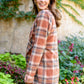 Fall In Love Plaid Jacket In Rust