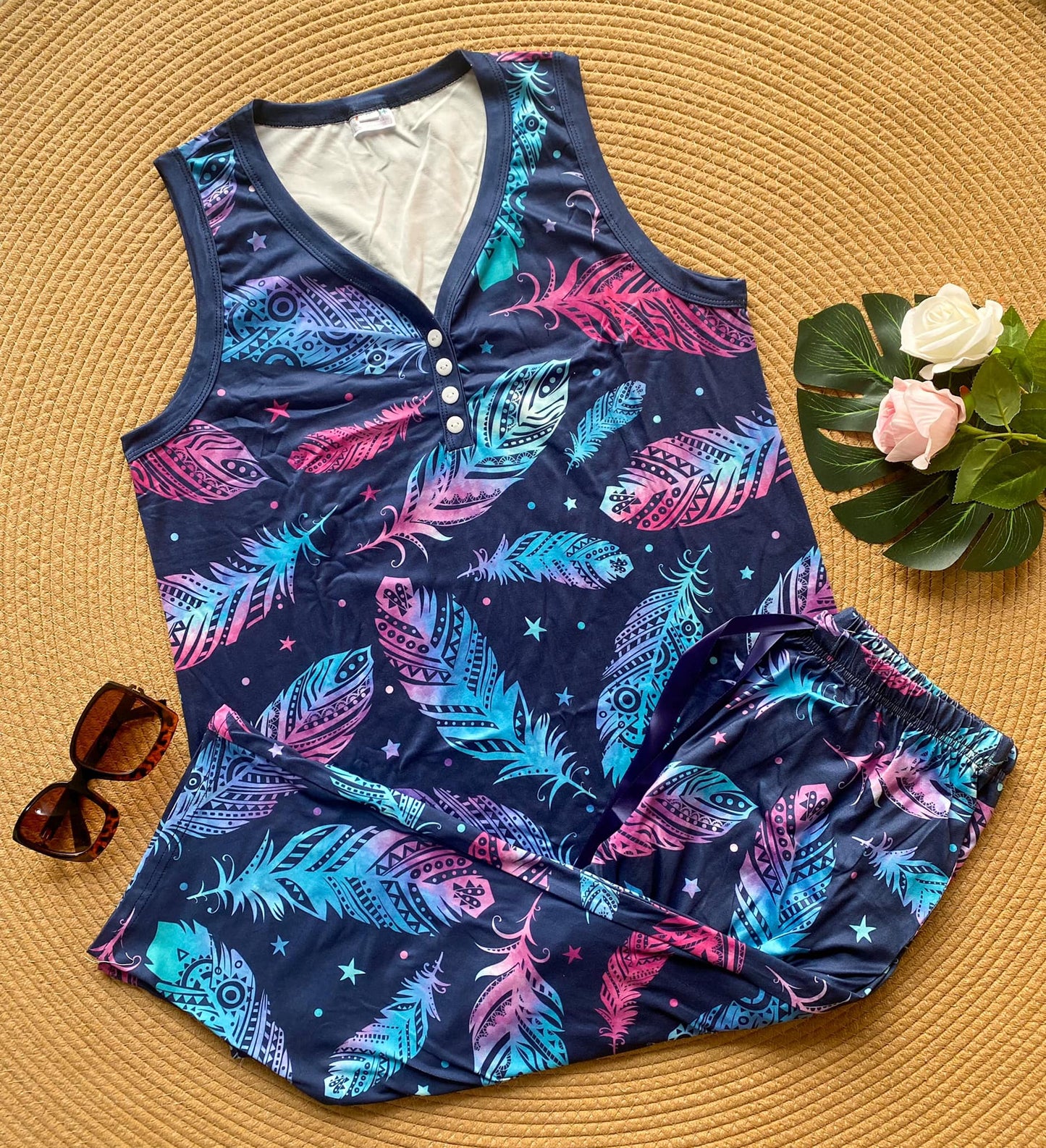 PREORDER: Sleeveless Pajamas in Feather
