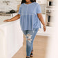 Feelin' Happy in Blue Babydoll Top