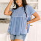 Feelin' Happy in Blue Babydoll Top