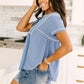 Feelin' Happy in Blue Babydoll Top
