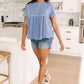 Feelin' Happy in Blue Babydoll Top