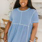 Feelin' Happy in Blue Babydoll Top