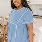 Feelin' Happy in Blue Babydoll Top