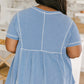 Feelin' Happy in Blue Babydoll Top
