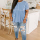 Feelin' Happy in Blue Babydoll Top