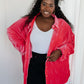 Feeling Fuchsia Velvet Button Down