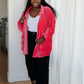 Feeling Fuchsia Velvet Button Down