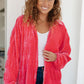 Feeling Fuchsia Velvet Button Down