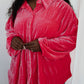 Feeling Fuchsia Velvet Button Down