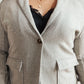 Feminine Boyfriend Blazer in Herringbone