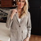 Feminine Boyfriend Blazer in Herringbone