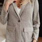 Feminine Boyfriend Blazer in Herringbone