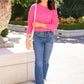 First Meeting Scallop Hem Sweater In Hot Pink