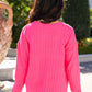 First Meeting Scallop Hem Sweater In Hot Pink