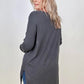Hi-Low Hem V Neck Knit Top - 2 Colors