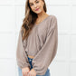 Flirty Feels Ribbed Top in Taupe