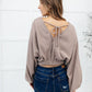 Flirty Feels Ribbed Top in Taupe