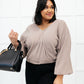 Flirty Feels Ribbed Top in Taupe