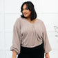 Flirty Feels Ribbed Top in Taupe