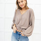 Flirty Feels Ribbed Top in Taupe