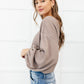 Flirty Feels Ribbed Top in Taupe