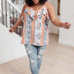 Flirty Florals Tank in Blush/Orange