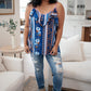 Flirty Florals Tank in Navy/Lavender