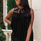 Floral Embroidered Swing Top in Black