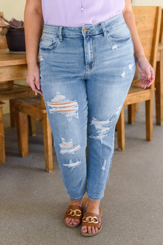 Judy Blue High Waist Destroyed Boyfriend Jeans
