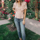 Folksong Floral Top in Coral