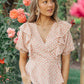 Folksong Floral Top in Coral