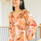 Freddie Split Neckline Long Sleeve Blouse In Clay