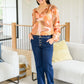 Freddie Split Neckline Long Sleeve Blouse In Clay