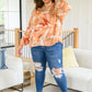 Freddie Split Neckline Long Sleeve Blouse In Clay