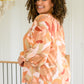 Freddie Split Neckline Long Sleeve Blouse In Clay