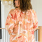 Freddie Split Neckline Long Sleeve Blouse In Clay